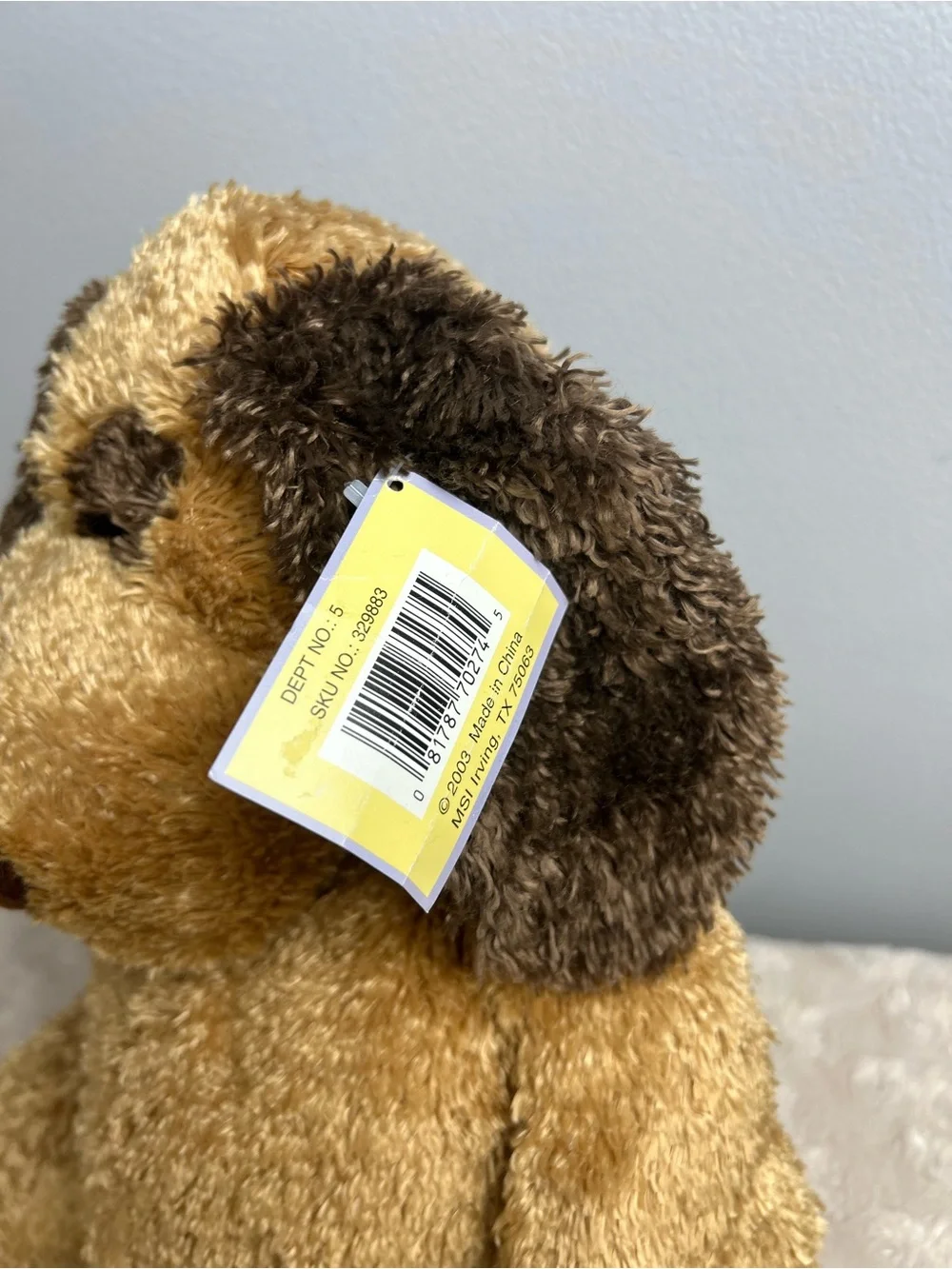 Michaels Stores Tan Brown Puppy Dog Plush Stuffed Animal Toy 2004 Floppy Ears